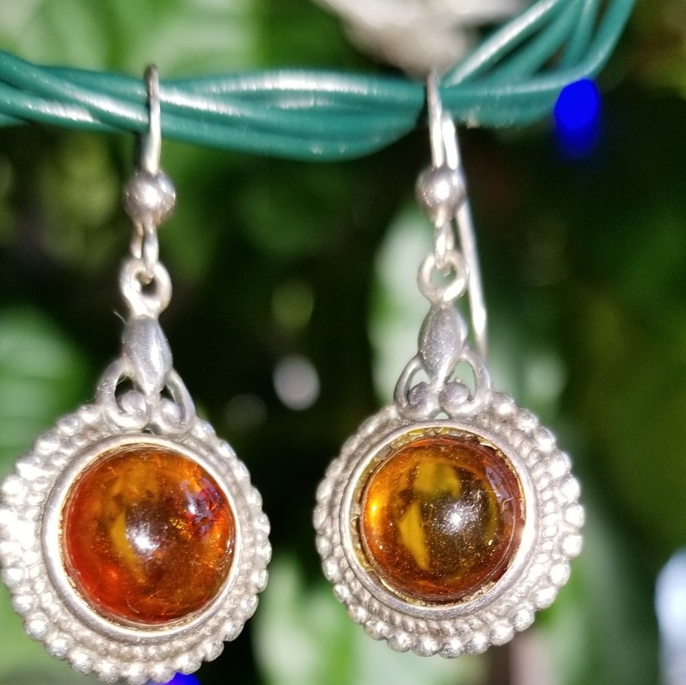 Sterling silver and amber, simple yet elegant